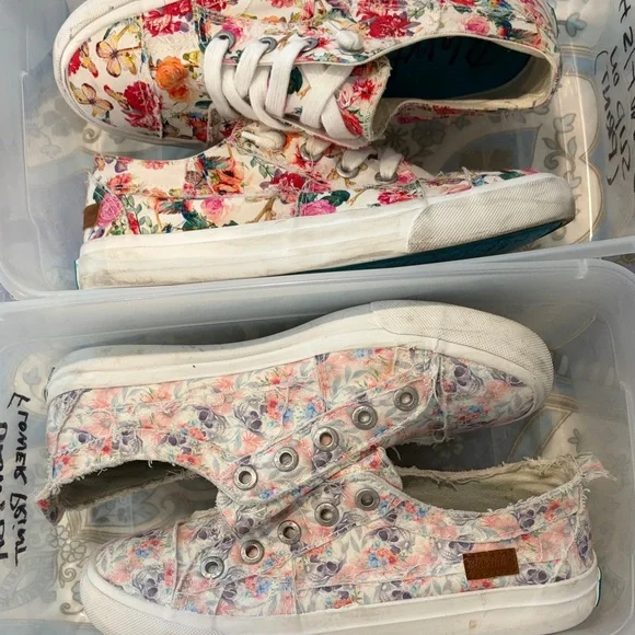 Blowfish White Floral Canvas Slip-On Sneakers - Pastel Multi color - Picture 10 of 10